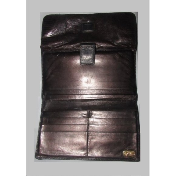 GUCCI Vintage Brown Snakeskin XL Checkbook - Picture 9 of 12